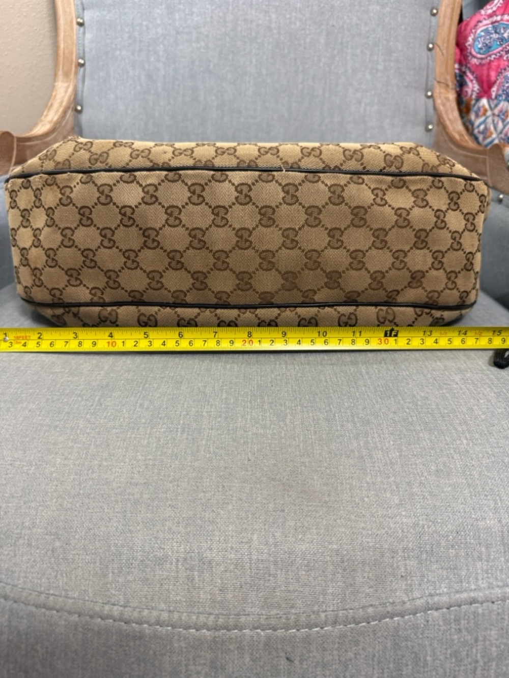 Gucci Tan GG Canvas Hobo with Green-Red  Accent - Picture 3 of 13